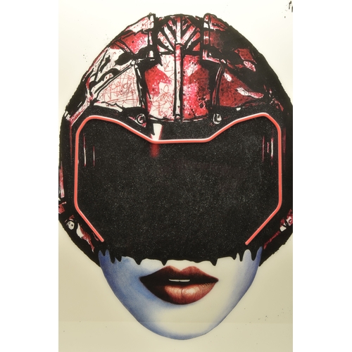 759 - MAXIM (KEITH PALMER - BRITISH 1967) 'GIRLS FUTURE - RED', a limited edition print on board depicting... 