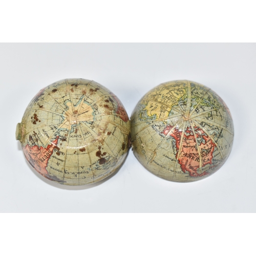 795 - NOVELTY ANTIQUE GLOBE TRAVEL INKWELL, circa approximately 1900, featuring a global metal base and hi... 