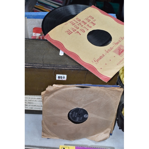 851 - TWO CASES OF 78RPM RECORDS, thirty five records by artists to include Bill Haley and his Comets, Fat... 
