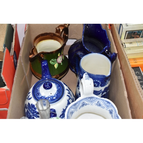 899 - TWO BOXES AND LOOSE MISCELLANEOUS CERAMIC AND SUNDRIES, to include Wedgewood Peter Rabbit Christmas ... 