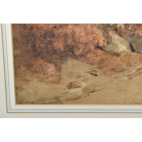 1011 - HUGH WILLIAM WILLIAMS (1773-1829) 'WINDSOR FROM THE RIVER', figures and a donkey are walking away fr... 