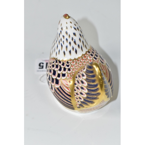 1015 - A ROYAL CROWN DERBY 'HEN' PAPERWEIGHT, bearing gold stopper, but this is a second quality piece with... 