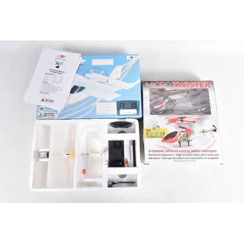 27 - A QUANTITY OF RADIO CONTROL PLANES & HELICOPTERS AND PLAYWORN DIECAST VEHICLES ETC., to include boxe... 
