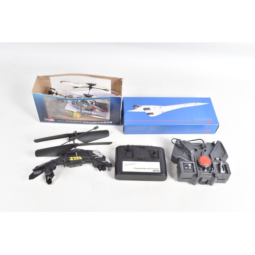 27 - A QUANTITY OF RADIO CONTROL PLANES & HELICOPTERS AND PLAYWORN DIECAST VEHICLES ETC., to include boxe... 
