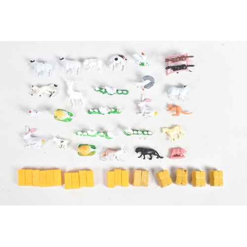 28 - A QUANTITY OF UNBOXED ASSORTED PLAYWORN FARMING & AGRICULTURAL DIECAST AND PLASTIC MODELS, to includ... 