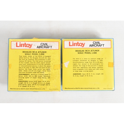 138 - FOUR BOXED MODEL AIRCRAFTS, to include a 1977 Corgi Avions 1325 Douglas DC-10 American Airlines plan... 