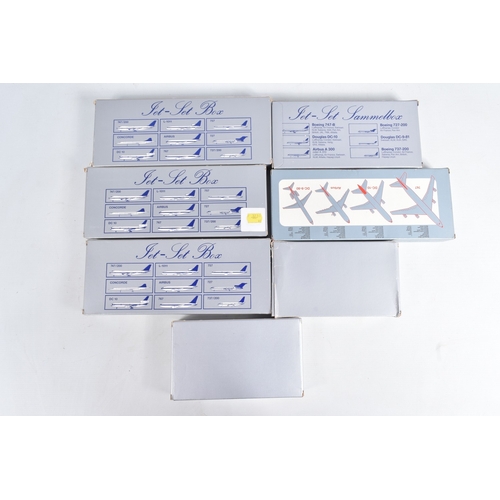 139 - A COLLECTION OF BOXED VINTAGE SCHABAK DIECAST MODEL AIRCRAFT SETS, to include three souvenir Airport... 