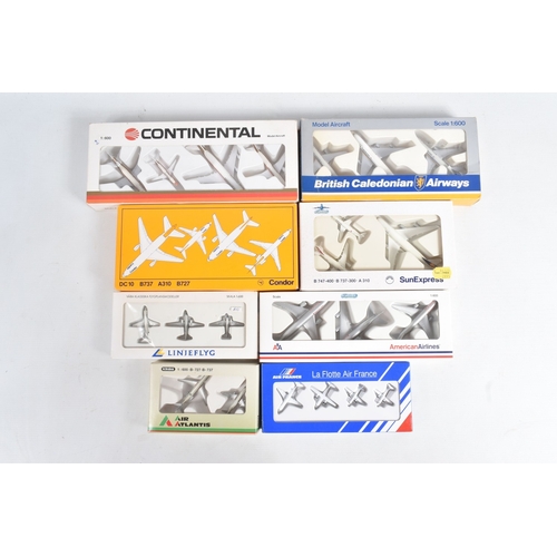 139 - A COLLECTION OF BOXED VINTAGE SCHABAK DIECAST MODEL AIRCRAFT SETS, to include three souvenir Airport... 