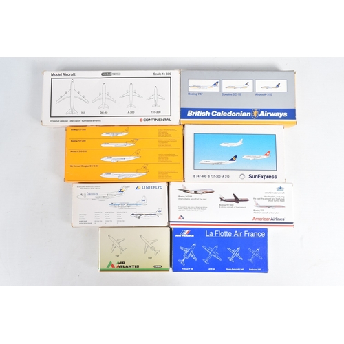 139 - A COLLECTION OF BOXED VINTAGE SCHABAK DIECAST MODEL AIRCRAFT SETS, to include three souvenir Airport... 