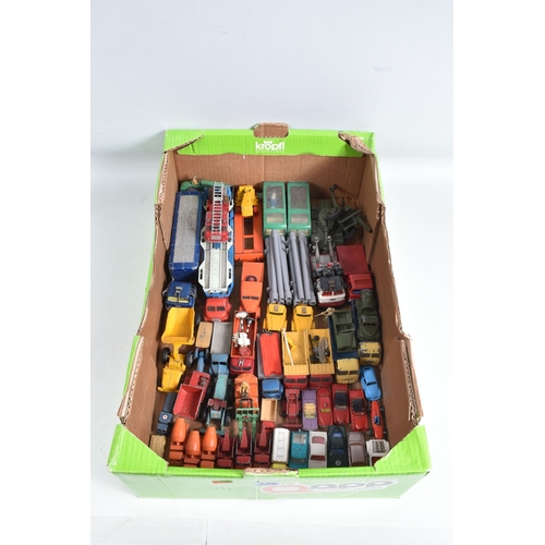 146 - A QUANTITY OF UNBOXED ASSORTED PLAYWORN DIECAST VEHICLES, to include Dinky Bedford TK Coal Wagon, No... 
