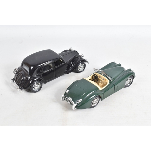 155 - A QUANTITY OF DIECAST VEHICLES AND OTHER TOYS, to include unboxed Franklin Mint 1/24 scale 1949 Ford... 