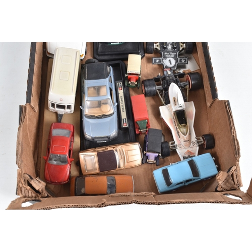 156 - TWO TRAYS UNBOXED DIECAST MODELS, to include a quantity of Matchbox Models of Yesteryear, and Lledo ... 