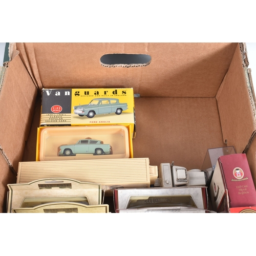 156 - TWO TRAYS UNBOXED DIECAST MODELS, to include a quantity of Matchbox Models of Yesteryear, and Lledo ... 