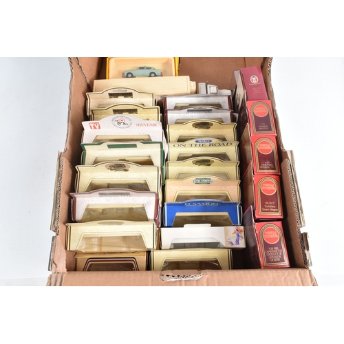 156 - TWO TRAYS UNBOXED DIECAST MODELS, to include a quantity of Matchbox Models of Yesteryear, and Lledo ... 