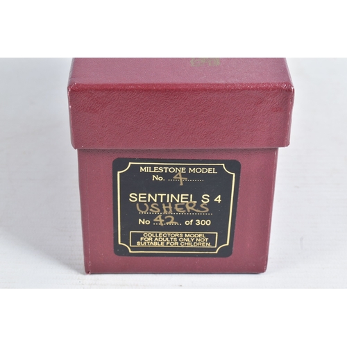 157 - A BOXED MILESTONE MODELS 1/58 SCALE WHITEMETAL MODEL OF A SENTINEL S4 STEAM WAGON, in the livery of ... 