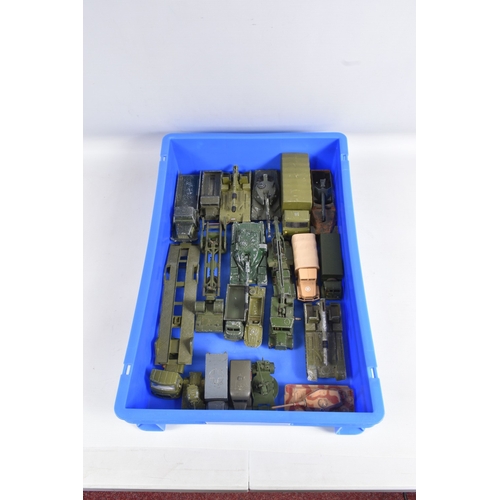 189 - A QUANTITY OF UNBOXED ASSORTED PLAYWORN DIECAST MILITARY VEHICLES, various Dinky, Corgi, Solido and ... 