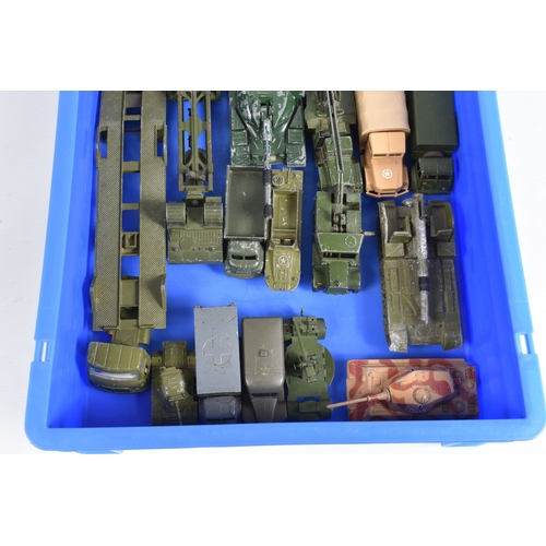 189 - A QUANTITY OF UNBOXED ASSORTED PLAYWORN DIECAST MILITARY VEHICLES, various Dinky, Corgi, Solido and ... 