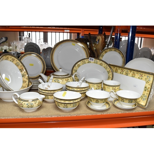 874 - A SET OF WEDGWOOD 'INDIA' DINNER WARE, approximately forty-five pieces including six dinner plates, ... 