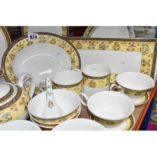 874 - A SET OF WEDGWOOD 'INDIA' DINNER WARE, approximately forty-five pieces including six dinner plates, ... 