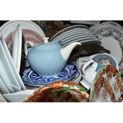 883 - SIX BOXES OF CERAMICS to include a box of Royal Worcester 'Evesham' and 'Evesham Vale' tea and dinne... 