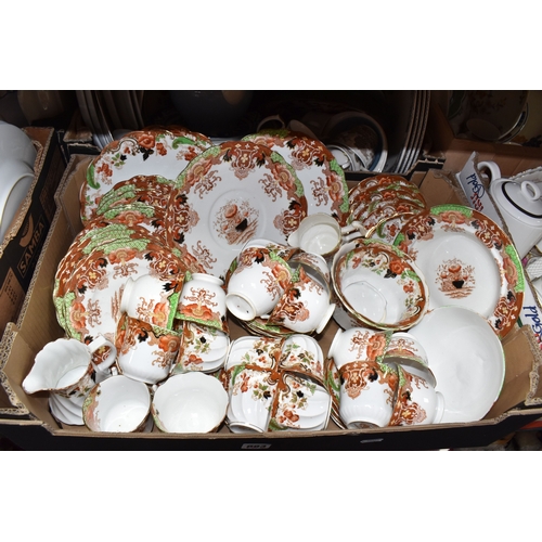 883 - SIX BOXES OF CERAMICS to include a box of Royal Worcester 'Evesham' and 'Evesham Vale' tea and dinne... 