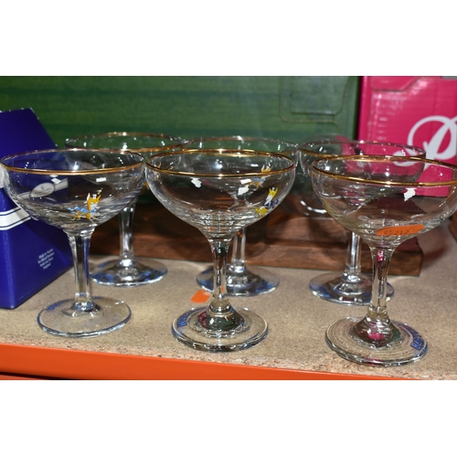 890 - THREE BOXES AND LOOSE CERAMICS AND GLASS to include a group of Bagley and Co. uranium glass 'Fish sc... 