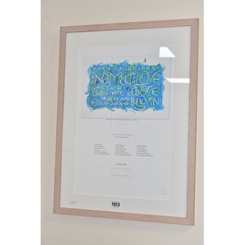 1013 - CAROL ANN DUFFY / STEPHEN RAW 'EACH CHILDS NAME', a limited edition print comprising of an illustrat... 