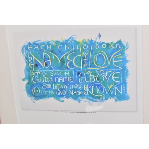 1013 - CAROL ANN DUFFY / STEPHEN RAW 'EACH CHILDS NAME', a limited edition print comprising of an illustrat... 