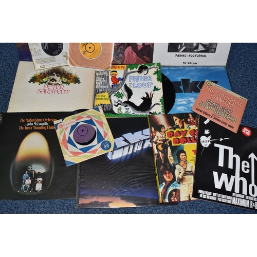 805 - TWO BOXES OF LP RECORDS AND 45 R.P.M SINGLES, approximately eighty titles of various styles such as,... 