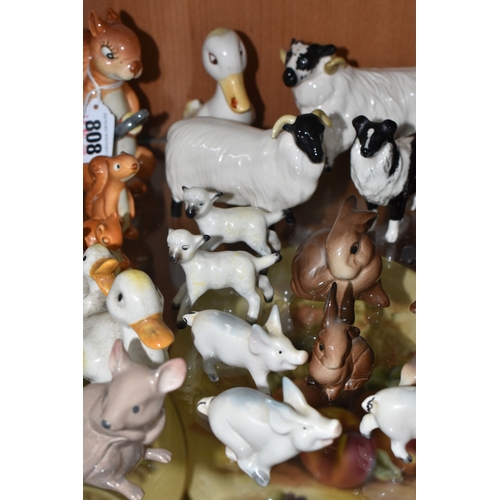 808 - A GROUP OF BESWICK ANIMALS, comprising three Squirrels model no 1007, no 1008 and no 1009, four Rabb... 