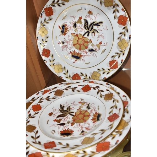 817 - TWENTY THREE PIECES OF ROYAL CROWN DERBY DINNER WARE, comprising six pieces of Asian Rose A962: thre... 