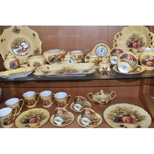 818 - THIRTY TWO PIECES OF AYNSLEY 'ORCHARD GOLD' TEA AND GIFT WARES, comprising a sandwich plate (second ... 