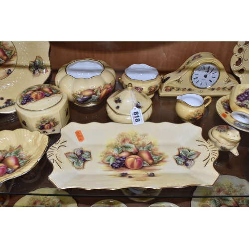 818 - THIRTY TWO PIECES OF AYNSLEY 'ORCHARD GOLD' TEA AND GIFT WARES, comprising a sandwich plate (second ... 