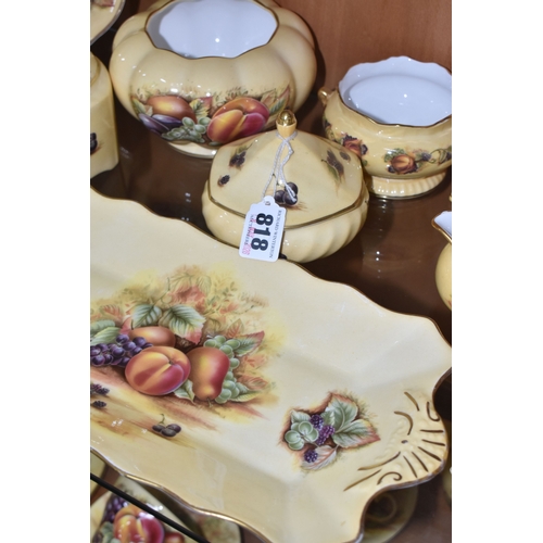 818 - THIRTY TWO PIECES OF AYNSLEY 'ORCHARD GOLD' TEA AND GIFT WARES, comprising a sandwich plate (second ... 