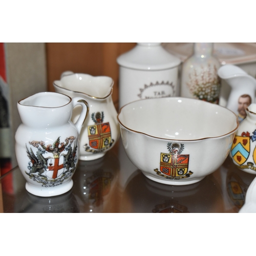 822 - A GROUP OF CERAMICS, to include boxed Royal Crown Derby cheese knives and bottle opener, four Grapha... 