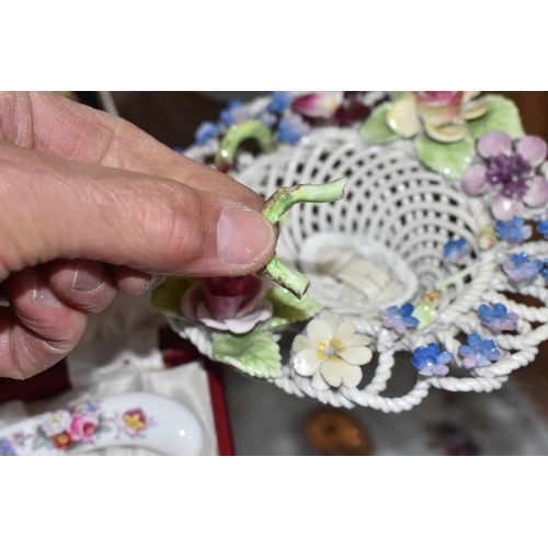 822 - A GROUP OF CERAMICS, to include boxed Royal Crown Derby cheese knives and bottle opener, four Grapha... 