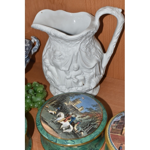 822 - A GROUP OF CERAMICS, to include boxed Royal Crown Derby cheese knives and bottle opener, four Grapha... 