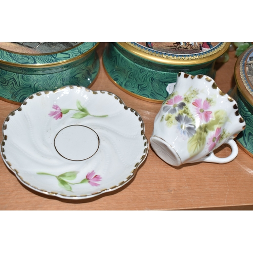 822 - A GROUP OF CERAMICS, to include boxed Royal Crown Derby cheese knives and bottle opener, four Grapha... 