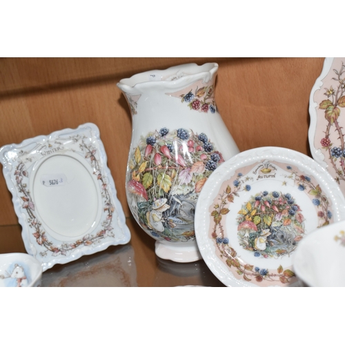 826 - THIRTEEN PIECES OF ROYAL DOULTON 'BRAMBLY HEDGE' TEA AND GIFT WARES, comprising 'Autumn' pattern: a ... 