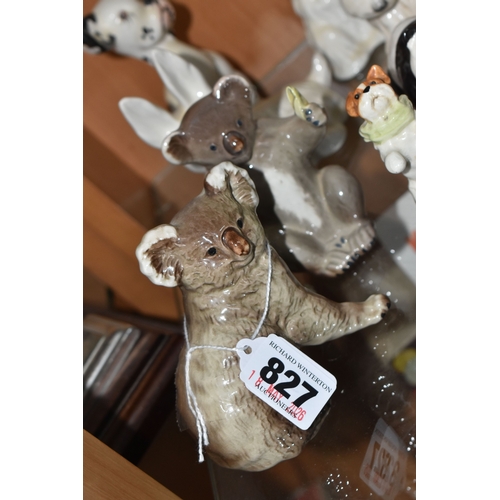 827 - A COLLECTION OF BESWICK ANIMALS, comprising four Koalas: model no 1038, 1089, 1039 and 1040, Panda C... 