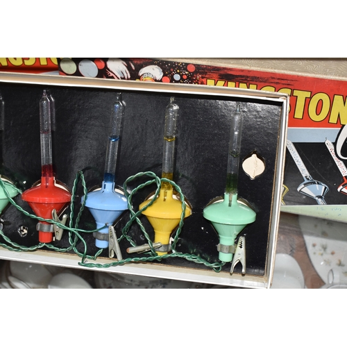 828 - THREE BOXED SETS OF MID 20TH CENTURY 'KINGSTON CRYSTALITES' CHRISTMAS LIGHTS, British made 'bubble l... 