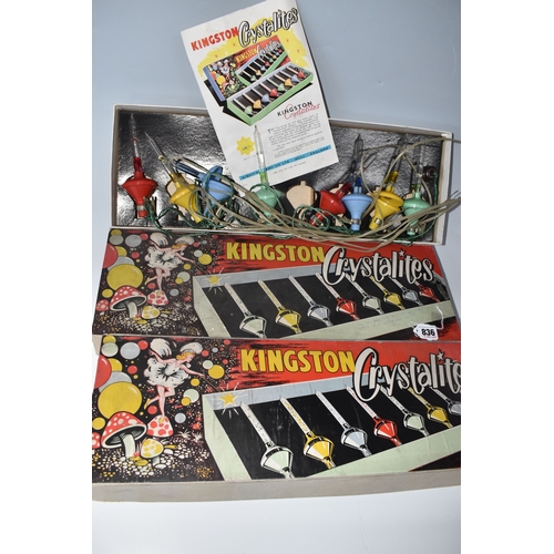 836 - TWO BOXED SETS OF MID 20TH CENTURY 'KINGSTON CRYSTALITES' CHRISTMAS LIGHTS, British made 'bubble lig... 