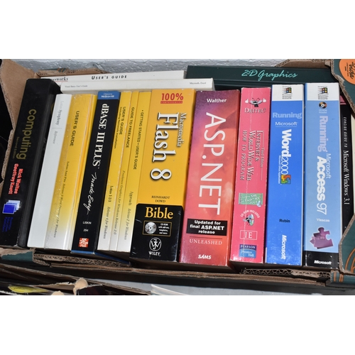 840 - THREE BOXES AND LOOSE OF VINTAGE COMPUTING EQUIPMENT to include two boxed ZX Spectrums and a boxed Z... 