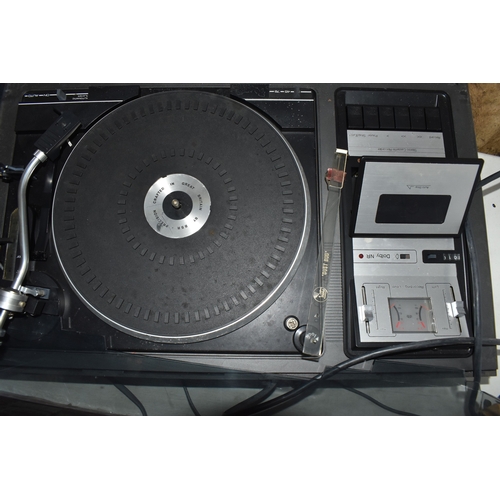 841 - ONE BOX AND LOOSE OF MAINLY AUDIO EQUIPMENT to include a Fidelity Braemar Twin Track reel to reel ci... 