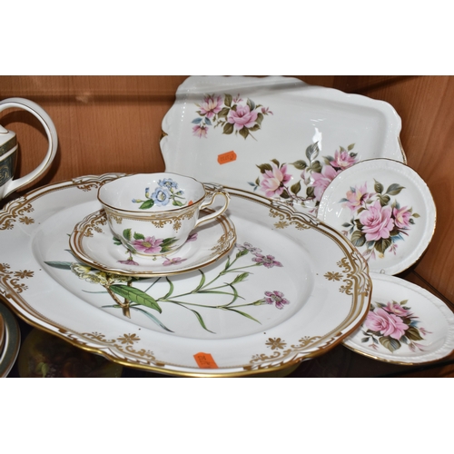802 - A GROUP OF TEAWARE, comprising Royal Doulton 'Vanborough' pattern no. H4992, to include moulded hand... 