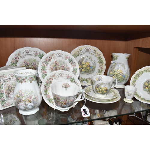 806 - THIRTEEN PIECES OF ROYAL DOULTON 'BRAMBLY HEDGE' TEA AND GIFT WARES, comprising 'Spring' pattern: a ... 