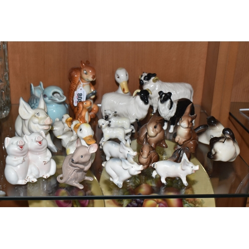 808 - A GROUP OF BESWICK ANIMALS, comprising three Squirrels model no 1007, no 1008 and no 1009, four Rabb... 