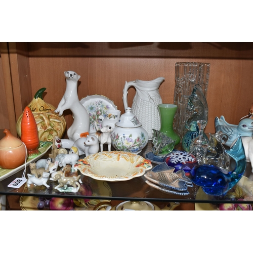 809 - A GROUP OF CERAMICS AND GLASS WARE, to include a Sklo Union 'Maze' vase by Frantisek Visner, height ... 