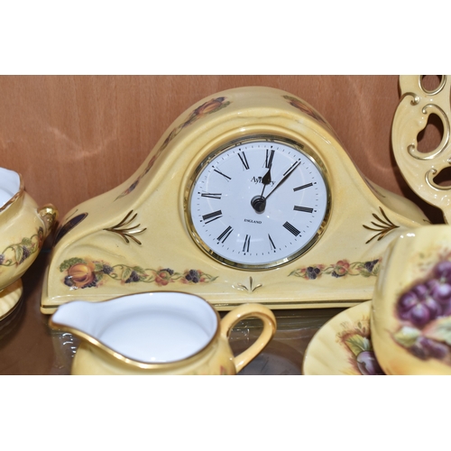818 - THIRTY TWO PIECES OF AYNSLEY 'ORCHARD GOLD' TEA AND GIFT WARES, comprising a sandwich plate (second ... 
