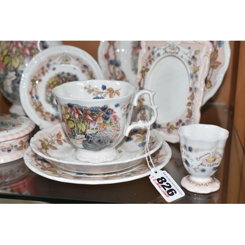 826 - THIRTEEN PIECES OF ROYAL DOULTON 'BRAMBLY HEDGE' TEA AND GIFT WARES, comprising 'Autumn' pattern: a ... 